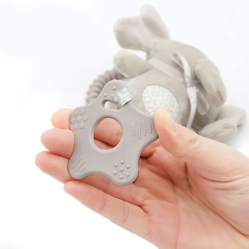 Cartoon Animal Shake Bell Pendant Plush Elephant Rabbit Cute Rattle