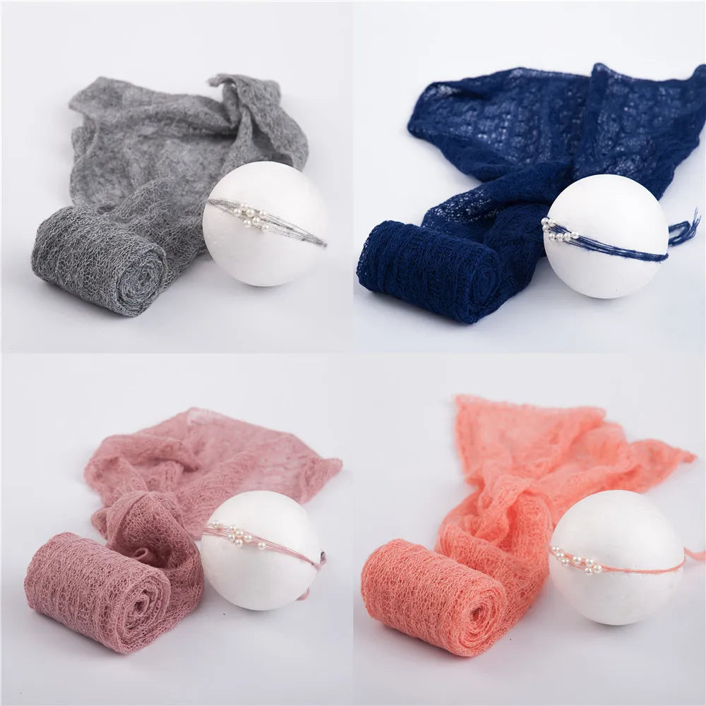 Newborn Photography Props Wrap Soft Mohair Knitted Blanket