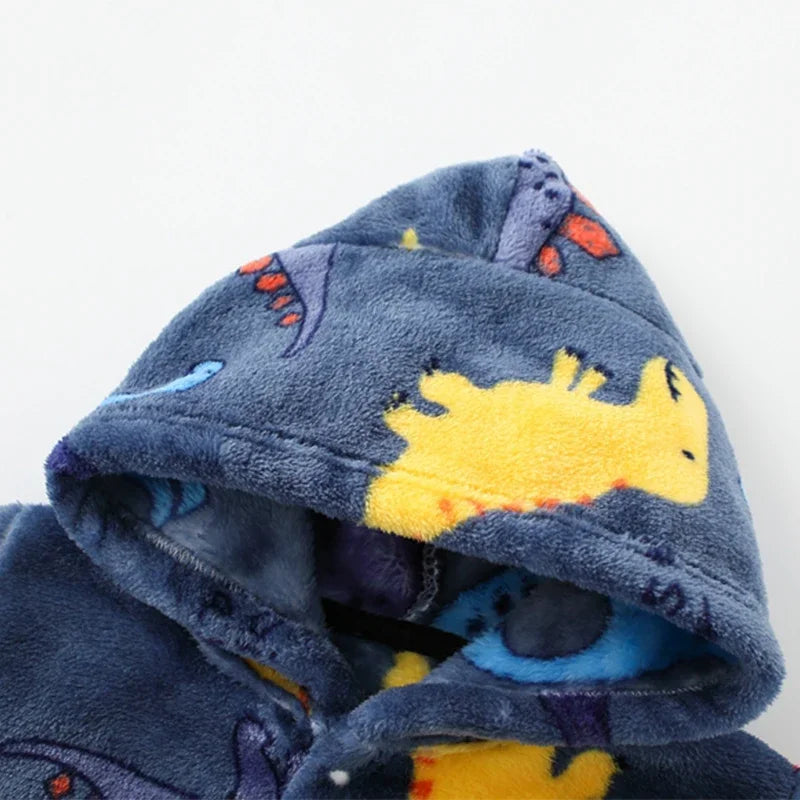 New Boys Dinosaur Robe Autumn Bathrobe 2-8Year