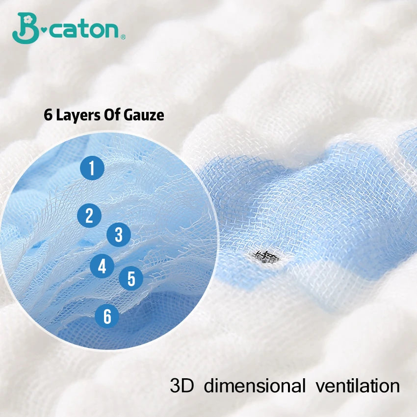 4PCS Baby Bath Towel 100% Cotton Muslin Squares 6 Layers Gauze