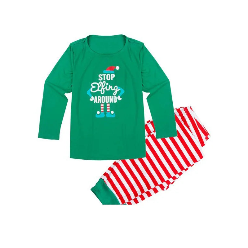 2024 Family Matching Christmas Pajamas Set Letter Print Matching Clothes Adult Kid Pyjamas Baby Romper Soft Sleepwear Xmas Look
