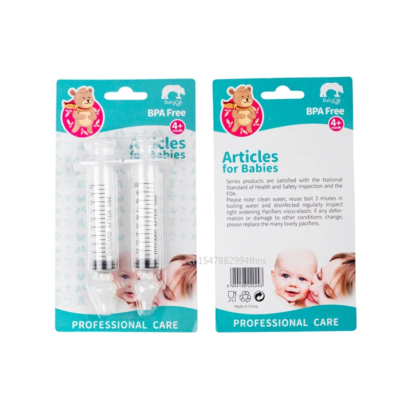 2Pcs Baby Nose Cleaner Rhinitis Nasal Washer Needle Tube Baby Nasal Aspirator Cleaner Syringe Babe Nose Washing for Kid Children