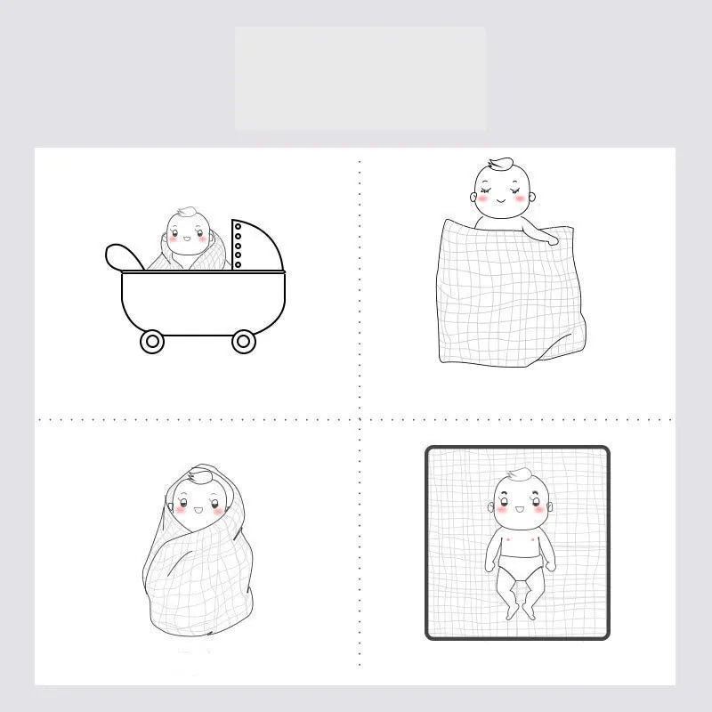 110*110cm Baby Blanket Newborn 4-layer Pure Cotton