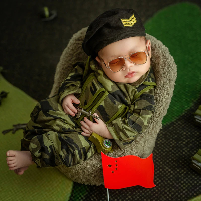 Camouflage Baby Photography Clothing Uniforms Outfit Props
