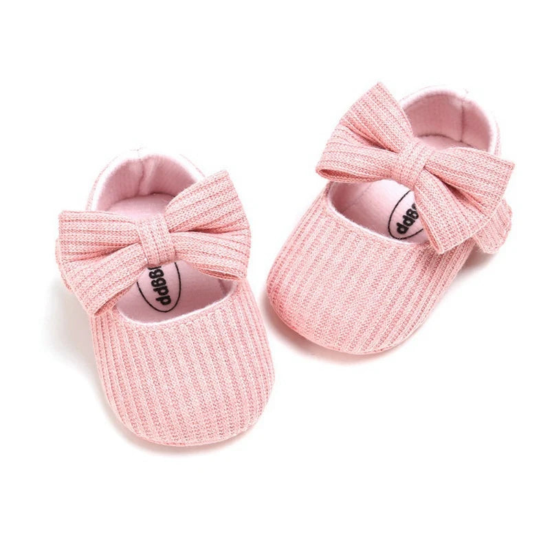 Baby Girl Princess Shoes Anti-Slip Bow Sneakers 0-18 Months