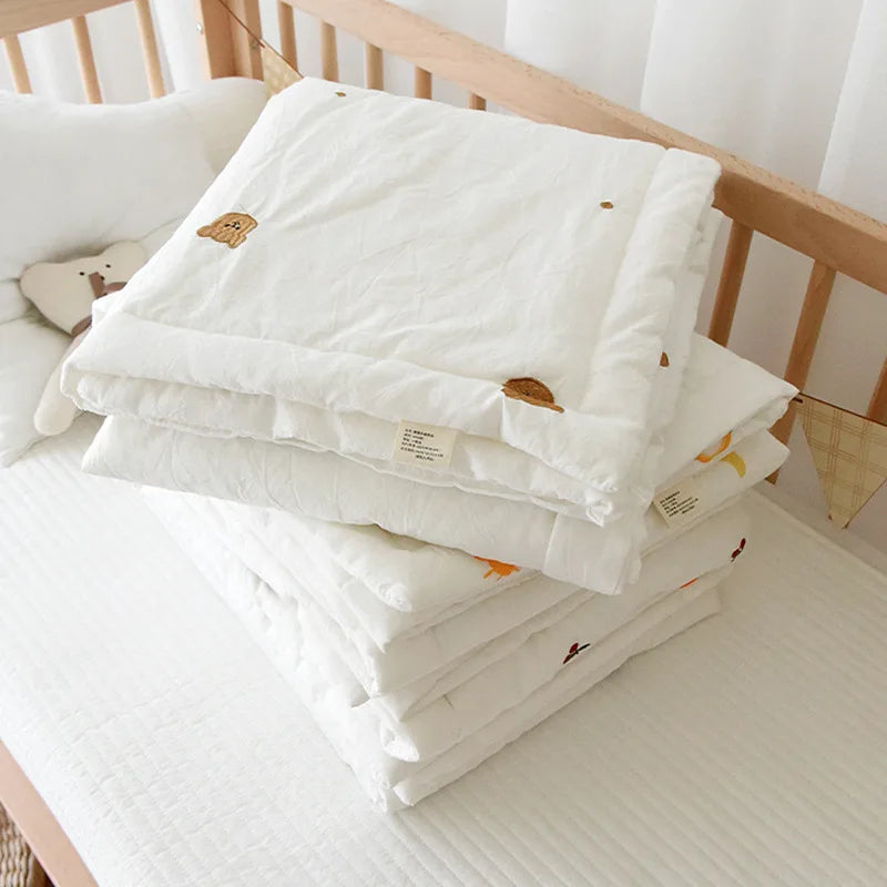 Pure Cotton Baby Winter Quilt Bear Embroidered Thicken Bedding Quilt