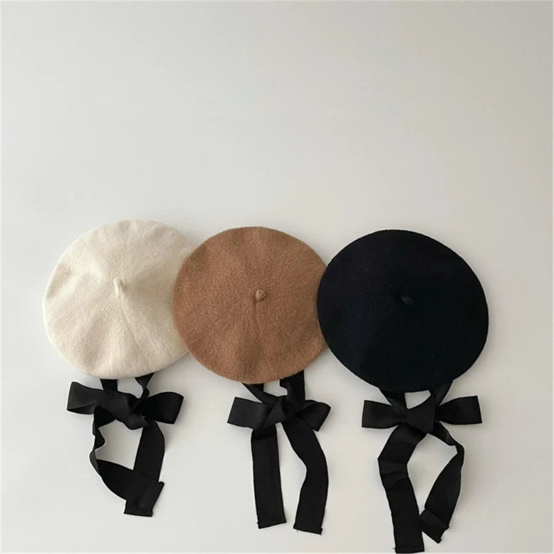 Stylish and Warm Hat for Baby Girls Casual Beret Hair Accessory