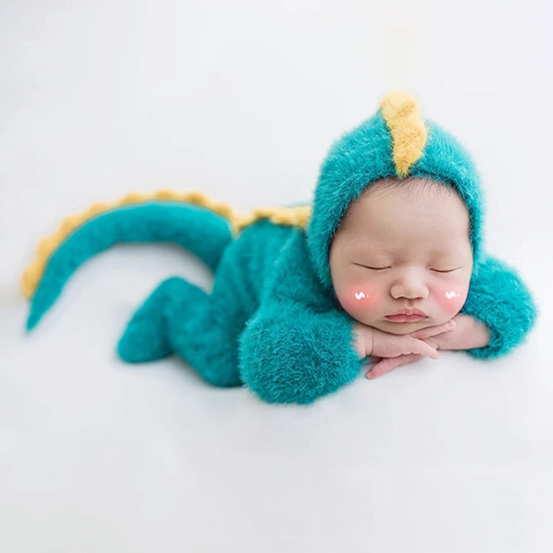 Footed Newborn Boy Dinosaur Romper Baby Photography Props