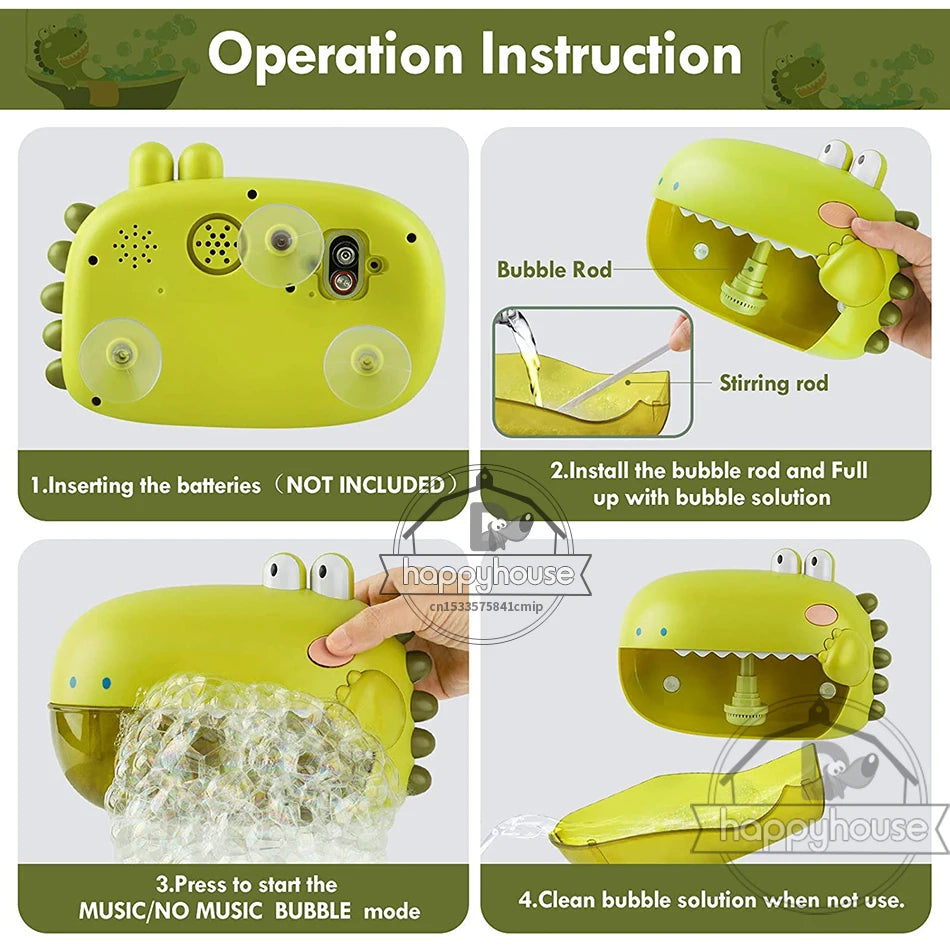 Baby Bath Toys for Kids Music Dinosaur Crabs Bubble Machine