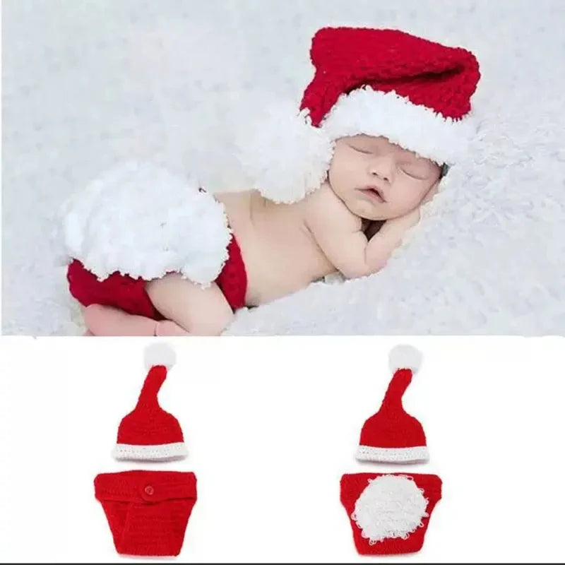 0-3 Month Newborn Photography Props Christmas Baby Clothes Santa Claus Baby Boy Accessories Girls Costume Newborn Outfit Gifts