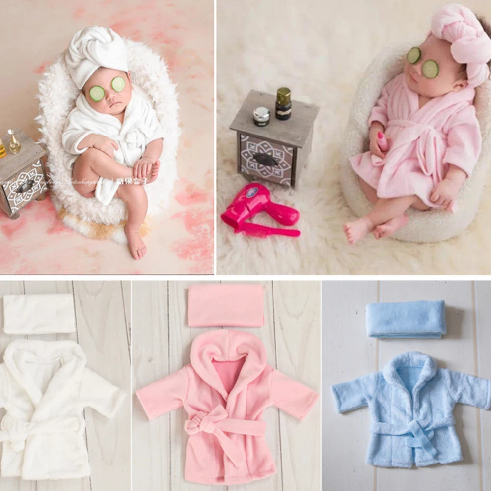 Baby Newborn Photography Props Bathrobes Baby Shower Set