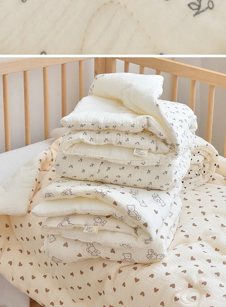 Baby Cotton Muslin Comforter Blanket Newborn