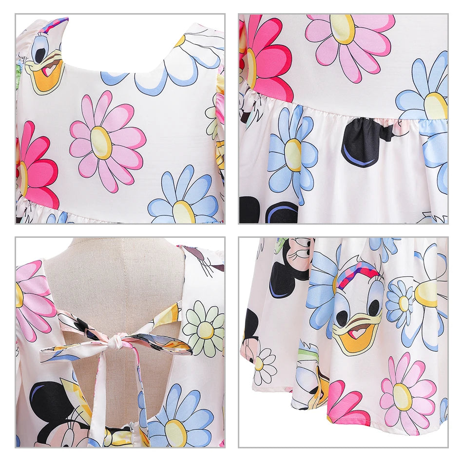 Disney Mickey Minnie Mouse Puff Sleeve Princess Dresses Toddler Baby
