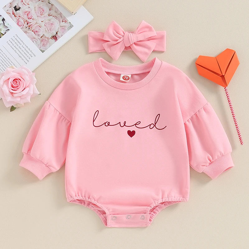 Lovely Newborn Baby Girls O-neck Sweatshirts Headband Outfits
