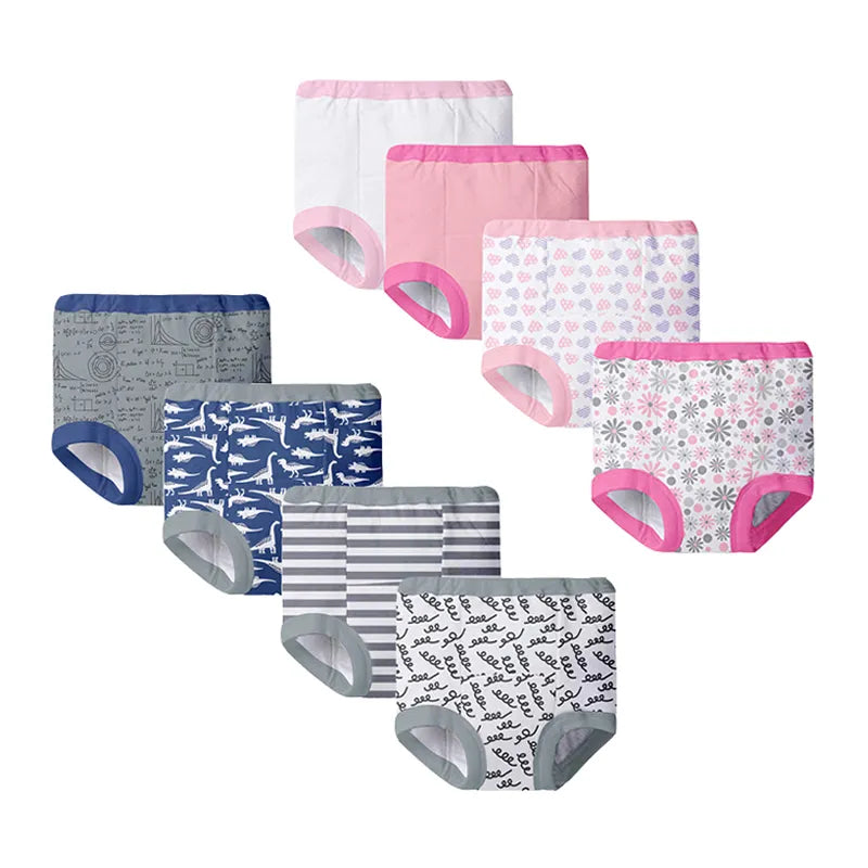 4Pcs Baby Training Pants Cotton Breathable 4 Layers Diapers Infant Toddler Washable Cloth Nappies Cartoon Absorbent Underwear