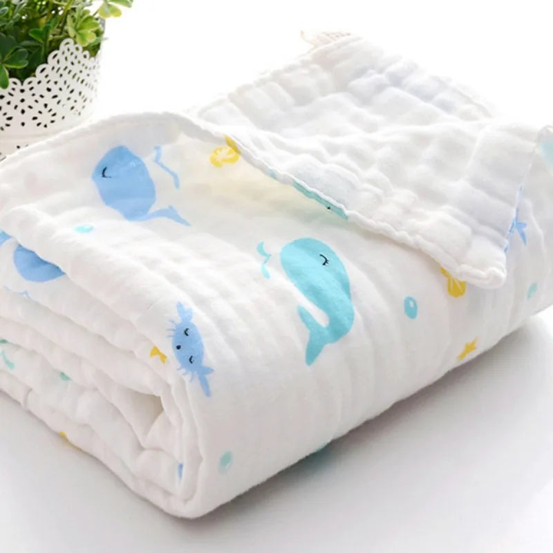 Baby BathTowel Boys Girls 100% Cotton Children Baby Towels Blanket For Newborn Bathrobe 4 Layers Gauze Washcloth Infant Swaddle