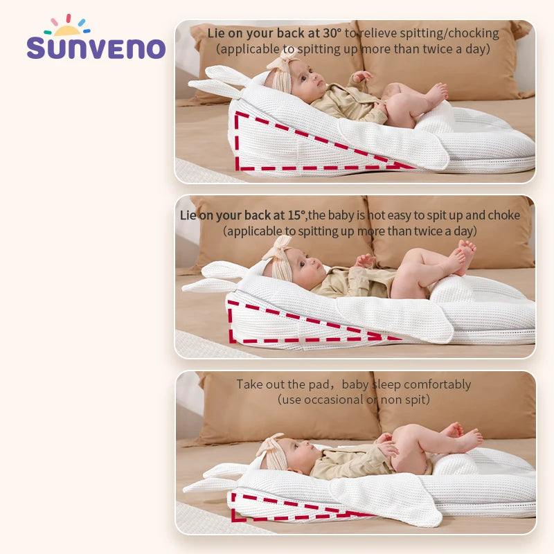 Sunveno Beathable Portable Baby Nest Infant Baby Lounger Bed Newborn Crib Toddler Bed Baby Nursery Carrycot 0-12months