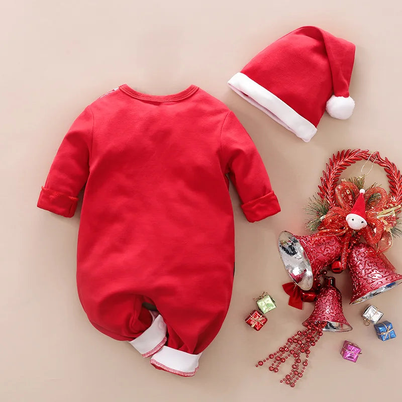 0-18M Baby Jumpsuit Santa Claus Elf Deer Jumpsuit