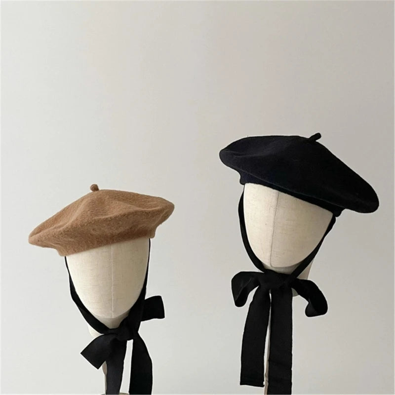 Stylish and Warm Hat for Baby Girls Casual Beret Hair Accessory