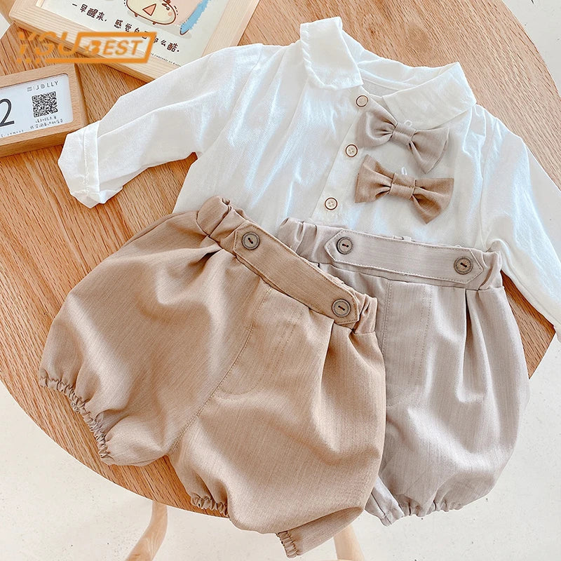 Infant Kids Baby Boys Girls Long Sleeve T-shirt + Shorts 2Pcs Clothing Sets