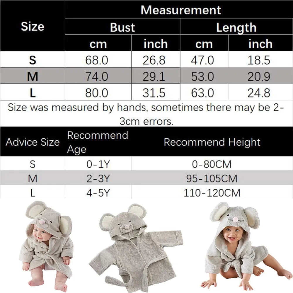 Baby Boy Bathrobe Hooded Towels Bath Towel