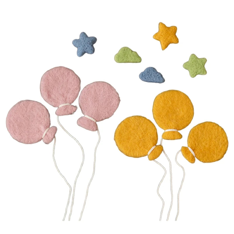 Newborn Photography Props Wool Felt Moon and Star Mini Props