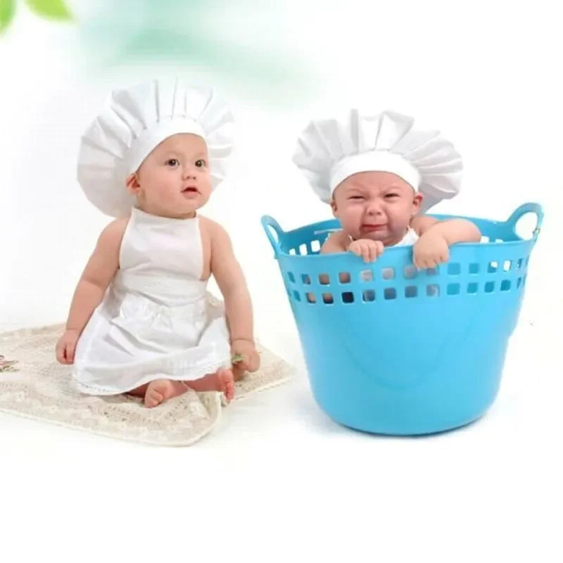 Newborn Baby Chef Apron + Hat Cute Custome