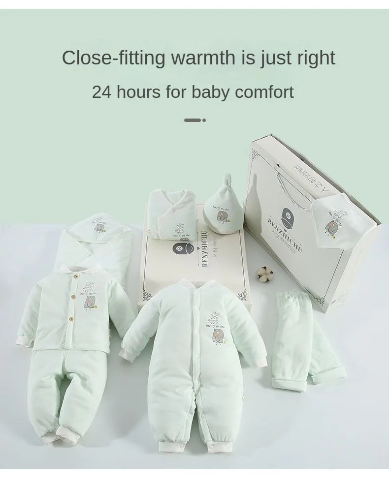 Luxury Newborn Cotton Outfits Set Baby Winter Coats Gift Box 0-6 Months