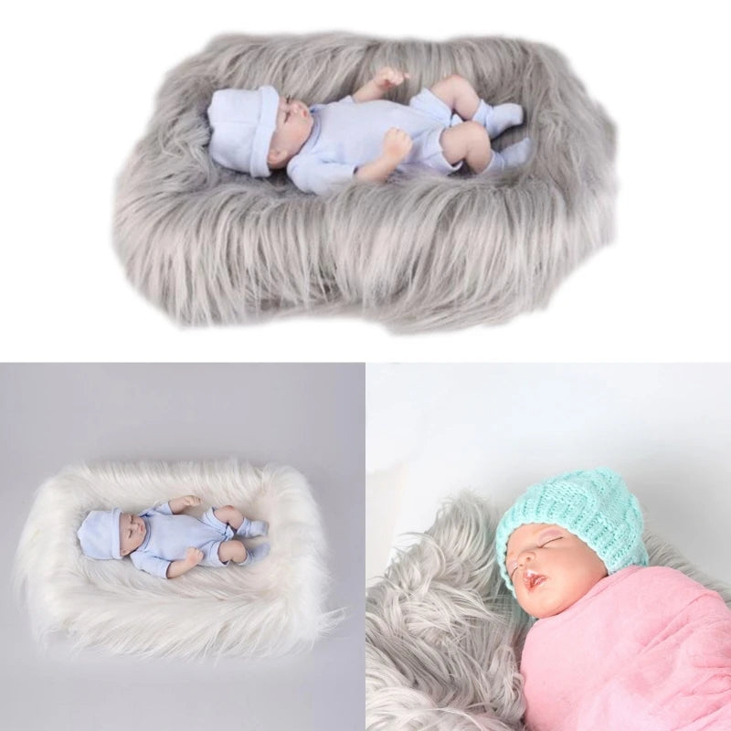 Newborn Baby Infant Photo Blanket Fake Fur Rug Blankets