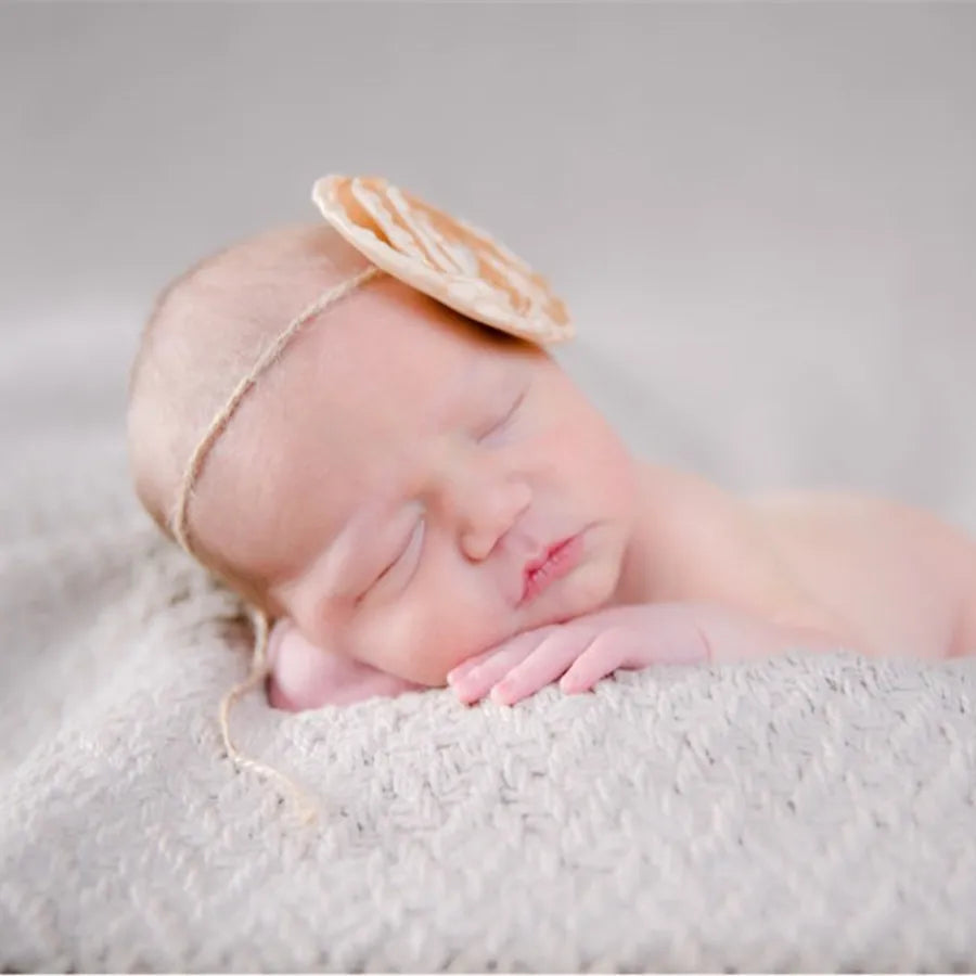 15pcs Handmade Props Newborn Baby Girl Headbands With Pearl