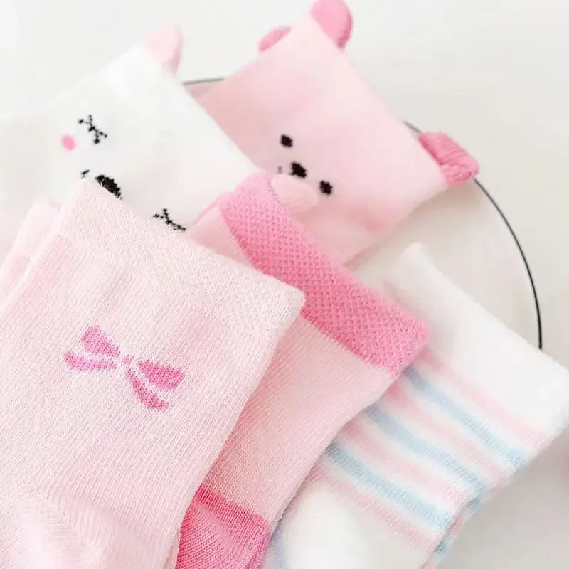 5 Pairs/lot Cartoon Baby Socks Cat Animal Soft Cotton Knit Baby Girl Socks Kids Boy Newborn Baby Girl Boys Socks for 0-6 Years