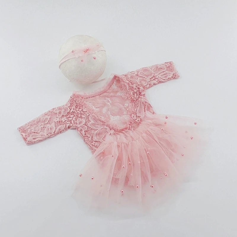 Infant Headdress & Tulle Tutu Dress Photo Clothes