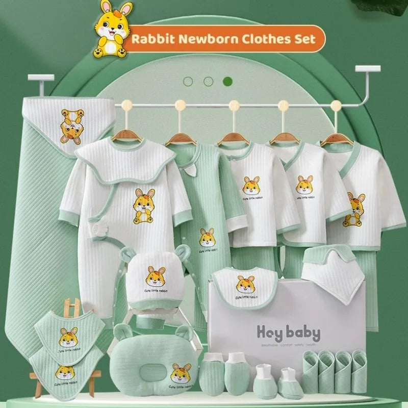 18/23/25pcs Rabbit Baby Clothing Sets Cotton 0-6M Newborn Gift No Box