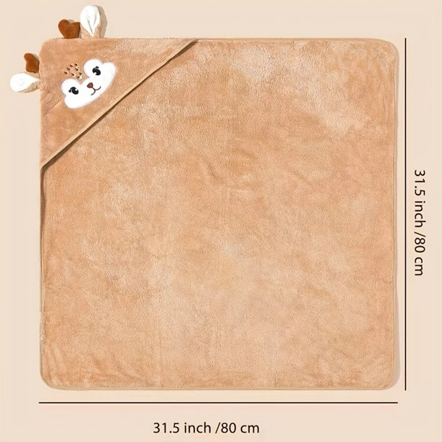 A pack of 80 * 80 cm cartoon baby bath towel polyester blanket