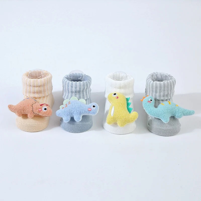 Winter Newborn Plush Dinosaur Thick Warm Stocking