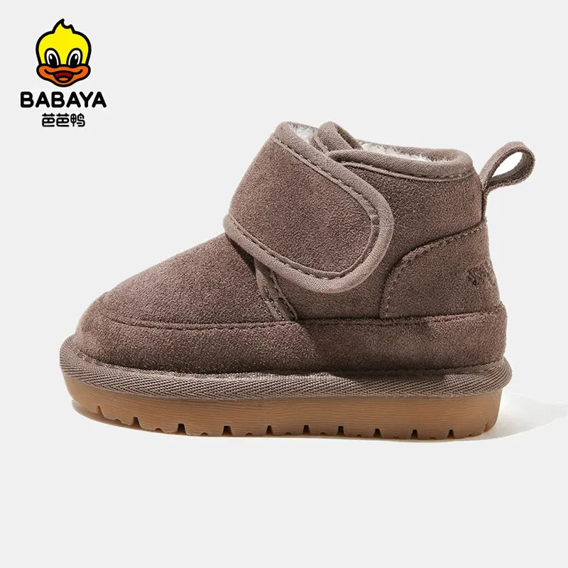Babaya Baby Snow Boots Boys Plush Cotton Shoes for Kids 2023 New Winter Shoes Children Girls Cotton Short Boots Thickened