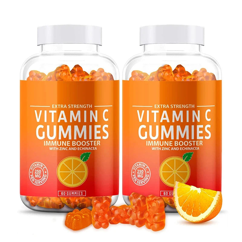 2 Bottle VC Gummy Bears Zinc Vitamin Gummies