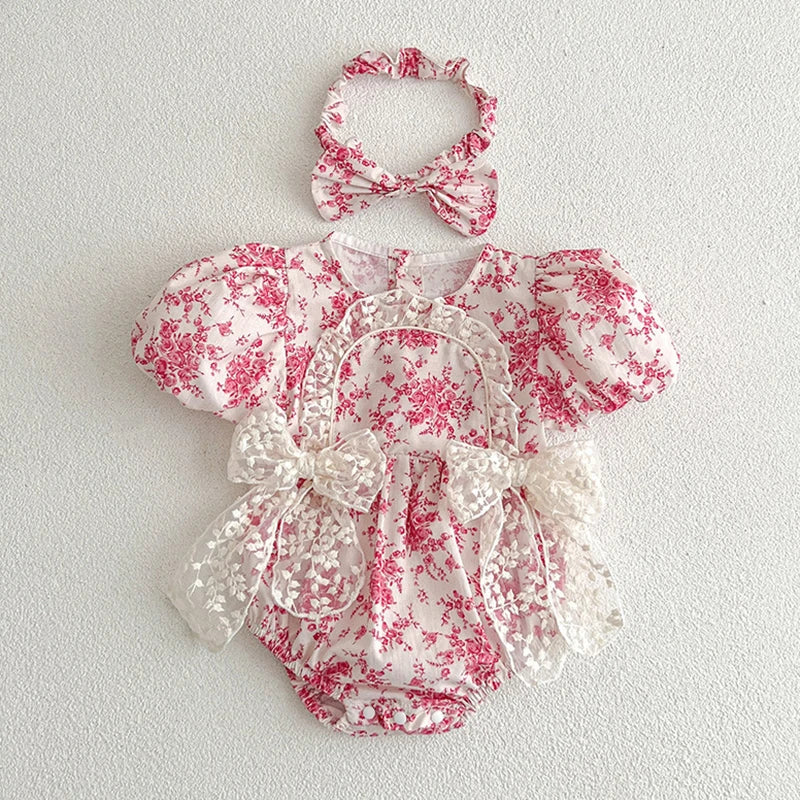 Flower Printed Toddler Baby Girls Sister Dress Summer
