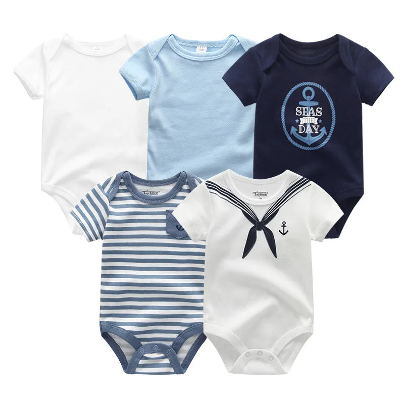 5Pieces Cotton Baby Boy Clothes Set Bodysuits