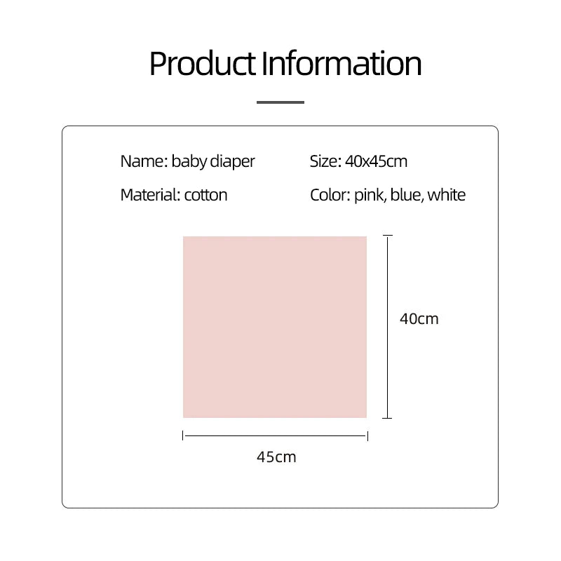 10pcs 100% Cotton Baby Gauze Diapers For Newborn Baby Nappy Changing 40x45cm Washable Soft Baby Diapers Urinal pad