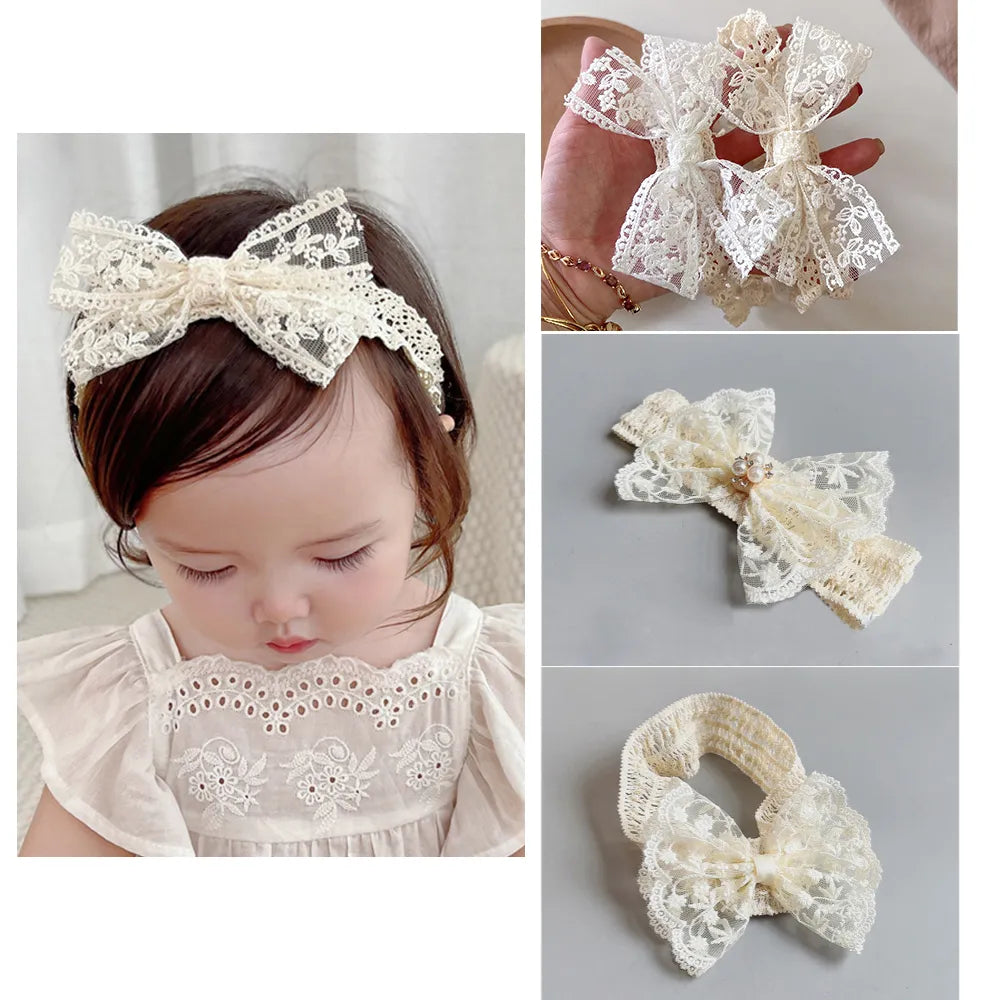White Lace Elastic Hair Bands Headbands