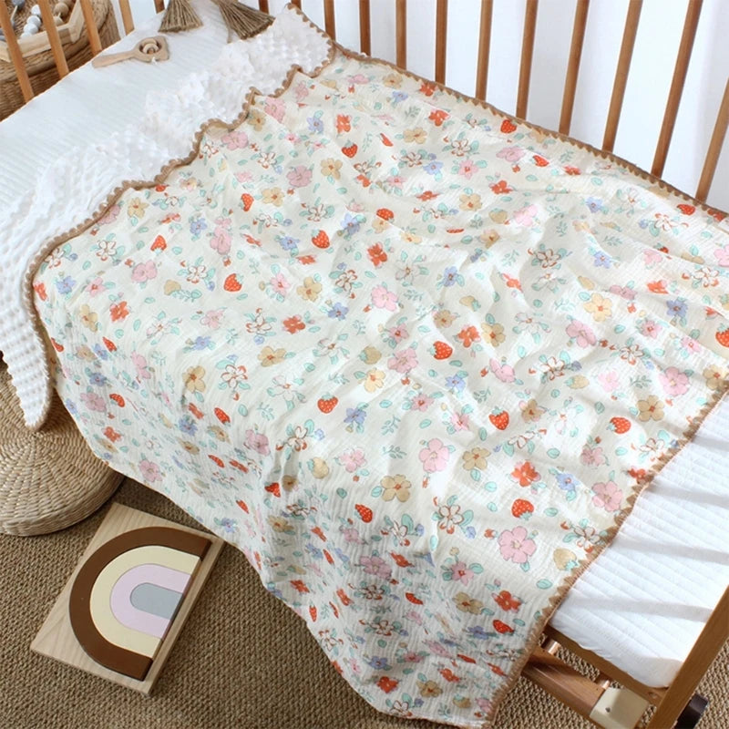 Newborn Quilts Crib Blanket Baby Wrap Blanket Receiving Wrap Infant Stroller Cover Bedding Breathable Swaddles Blanket