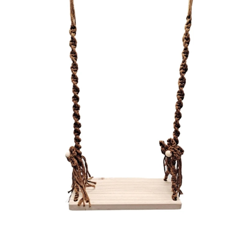 Newborn Photography Props Wooden Swing with Flower Vine