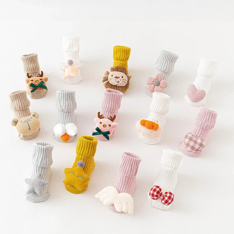 New Summer Thin Cute Cartoon Baby 3D Doll Socks Cotton