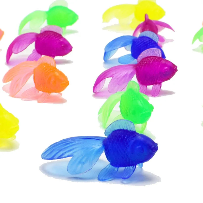 10Pcs/Set Kawaii Simulation Rubber Goldfish Baby Bath Toys