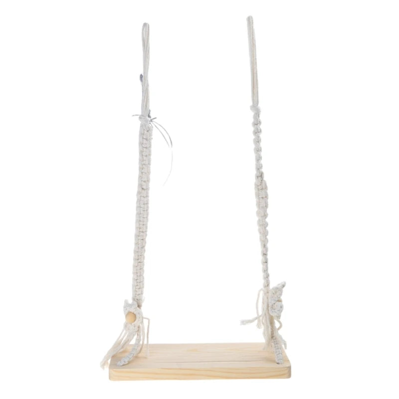 Newborn Photography Props Wooden Swing with Flower Vine