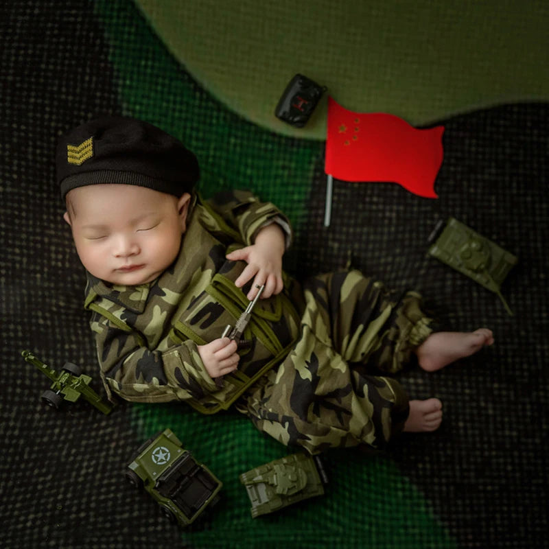 Camouflage Baby Photography Clothing Uniforms Outfit Props