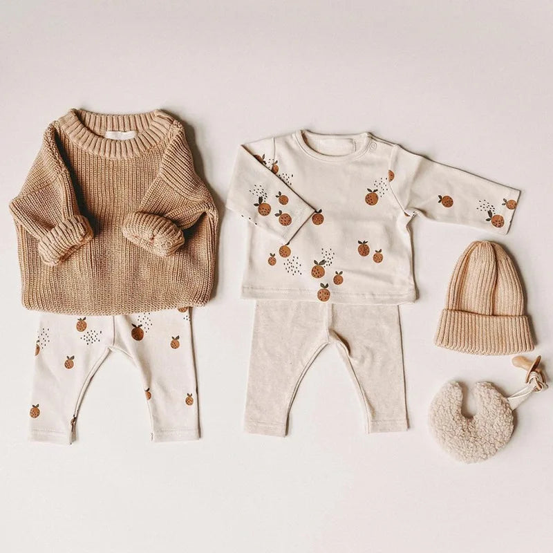 0-3T Newborn Baby Clothes Set Long Sleeve Cotton Sleepwear
