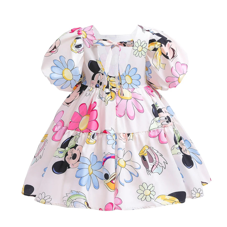 Disney Mickey Minnie Mouse Puff Sleeve Princess Dresses Toddler Baby