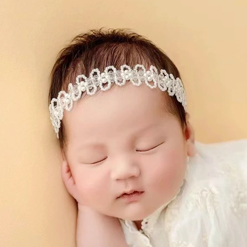 Newborn Headband Baby Girl Tieback Dried Flowers Photography Props